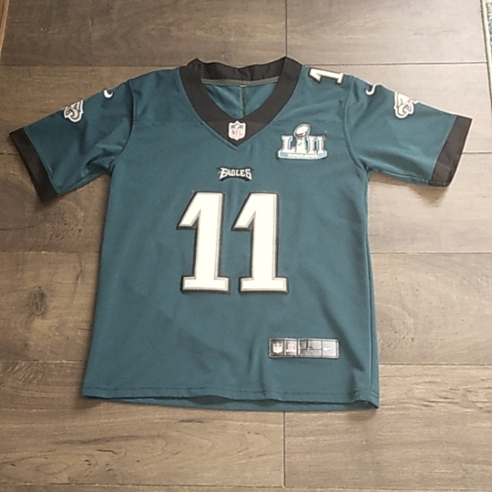 PHILADELPHIA EAGLES CARSON  WENTZ #11 SUPERBOWL NFL NIKE JERSEY BOYS L